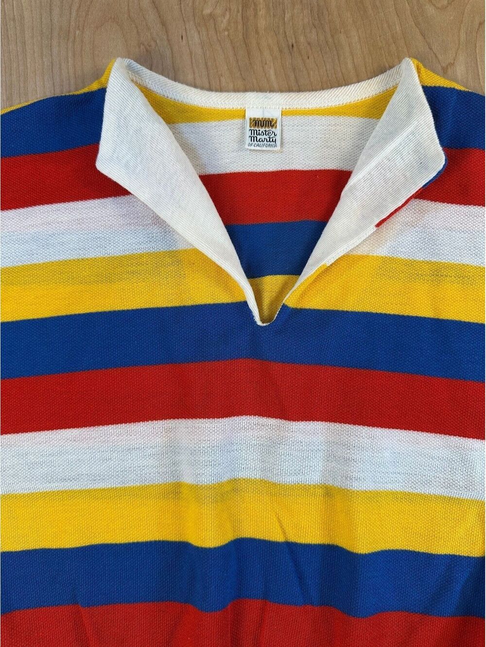 Vintage 60s Mister Marty of California knit blouse striped small slit neckline - Picture 8 of 13